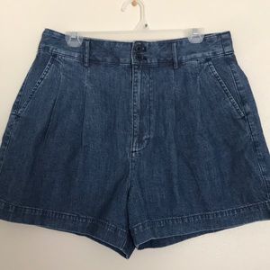 NWT Madewell Pleated Denim Shorts